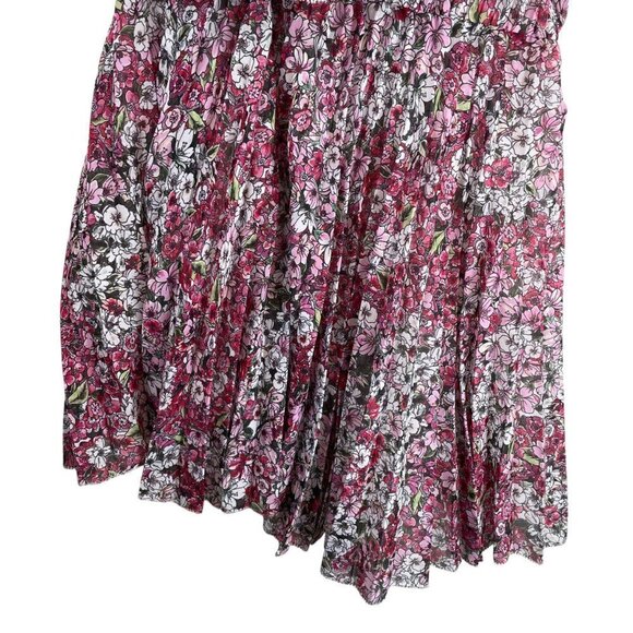 Giambattista Valli x H&M One Shoulder Ruffle Floral Chiffon Dress Pink Size 4 - Picture 9 of 12